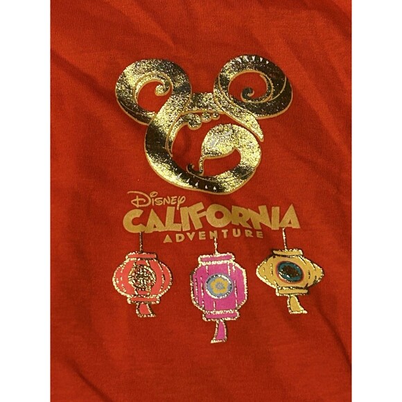 Disney California Adventure Lunar New Year 2025 T-Shirt Small Red Mickey Minnie - Picture 2 of 5